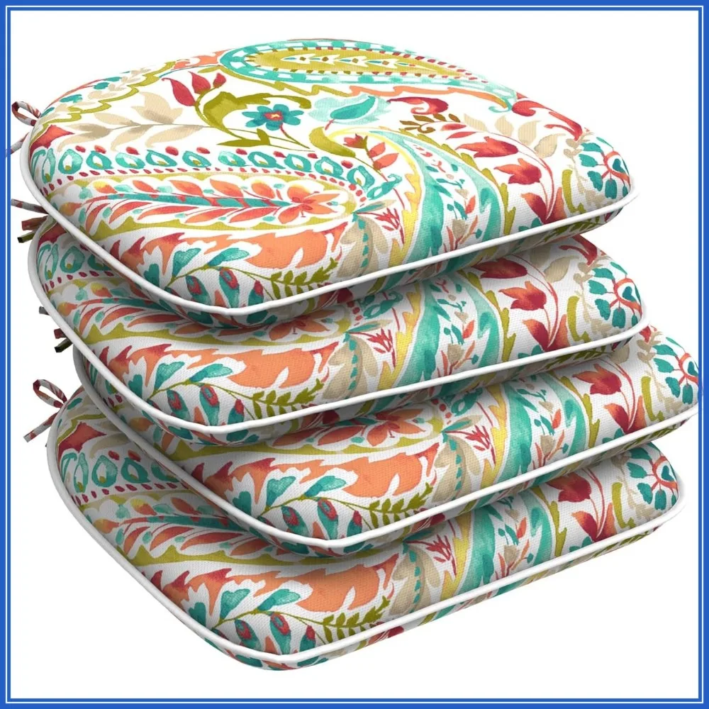 Set of 4 Outdoor Chair Cushions with Ties, Water Repellent Patio Pads 17x16in for Garden Furniture, Round Corner Seat Cushions
Set of 4 Outdoor Chair Cushions with Ties, Water Repellent Patio Pads 17x16in for Garden Furniture, Round Corner Seat Cushions