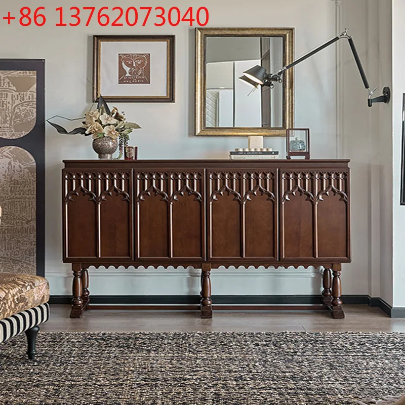 French vintage solid wood entryway cabinet, villa-style vintage-style wall-side decorative cabinet
French vintage solid wood entryway cabinet, villa-style vintage-style wall-side decorative cabinet