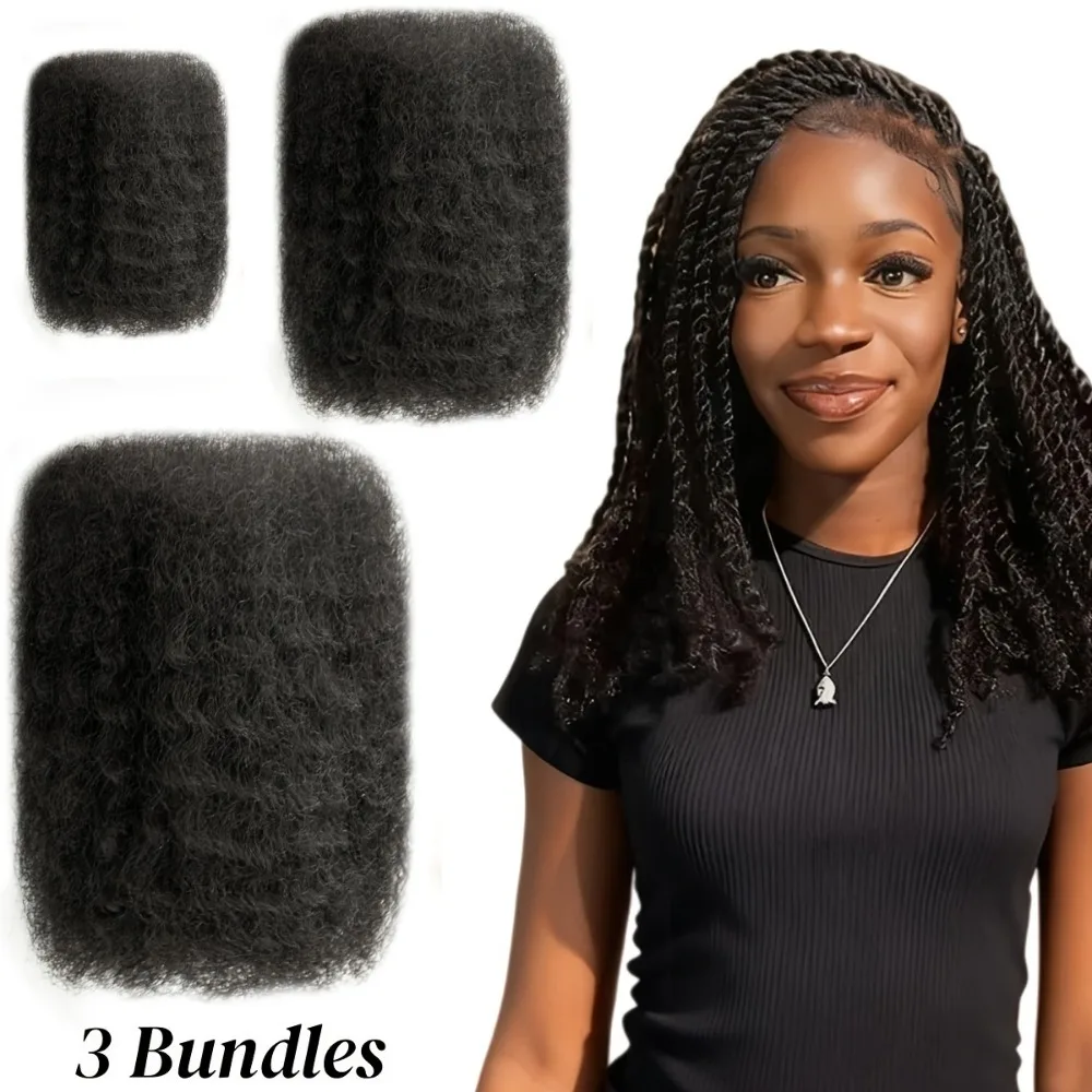 3 Bundles Afro Kinkys Bulk Human Hair Human Hair for Twist, Braiding, Loc Extensions & Crochet 30g
3 Bundles Afro Kinkys Bulk Human Hair Human Hair for Twist, Braiding, Loc Extensions & Crochet 30g