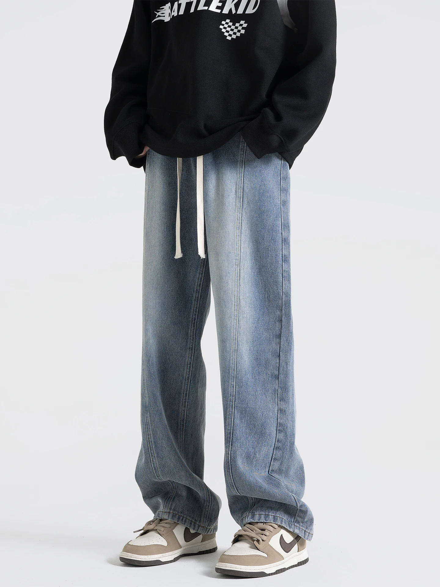 Retro Washed Straight Leg Blue Jeans Men's Spring Trendy American Wide Leg Loose Casual Large Size Pants Polyester Cotton Blend
Retro Washed Straight Leg Blue Jeans Men's Spring Trendy American Wide Leg Loose Casual Large Size Pants Polyester Cotton Blend