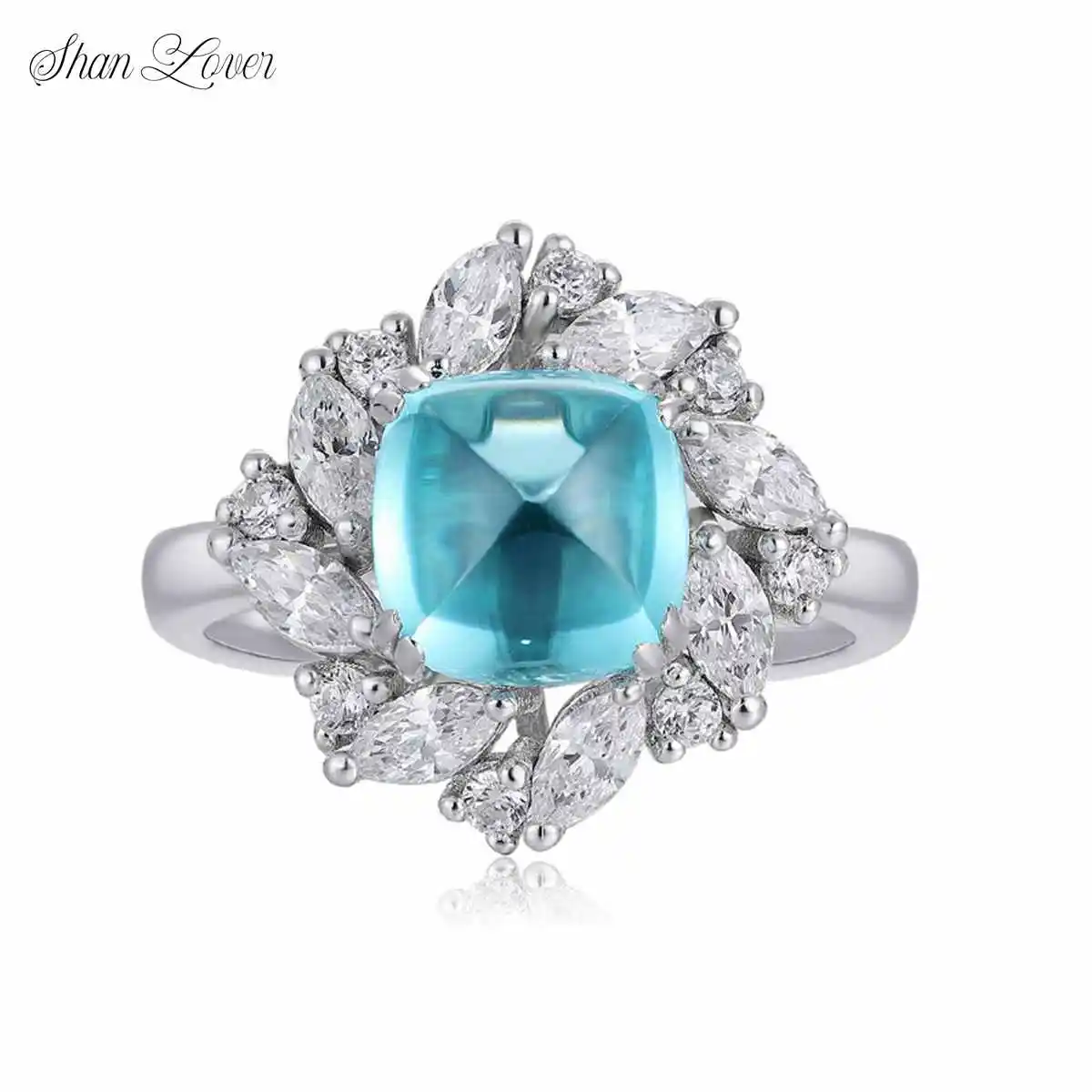 ShanLover Brand Paraiba Ring for Women High Quality S925 Silver Ring with 5.1 Carat Lab Grown Paraiba Recycled Colored Gemstone
ShanLover Brand Paraiba Ring for Women High Quality S925 Silver Ring with 5.1 Carat Lab Grown Paraiba Recycled Colored Gemstone