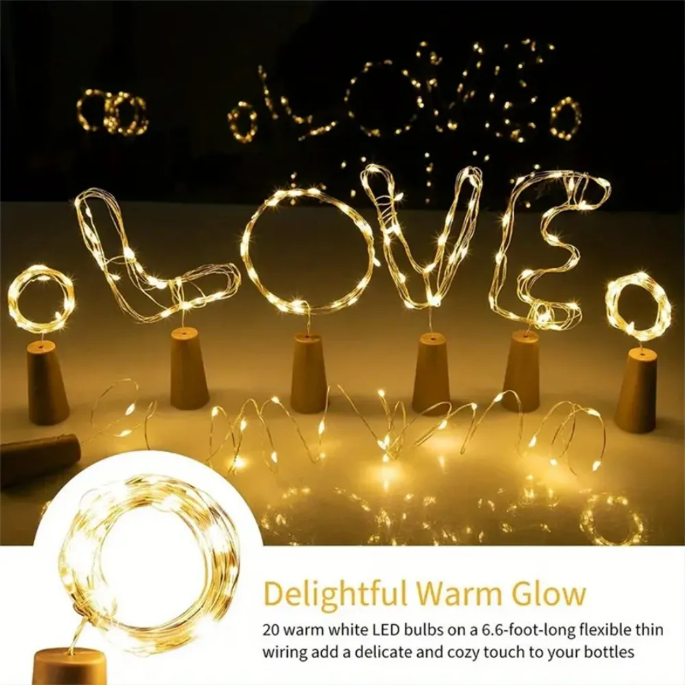 2/5/10PC 2M20LED DIY Wine Bottle Lights, Battery Powered Copper Wire LED String Lights for Home Bar Wedding Party Bedroom Decor
2/5/10PC 2M20LED DIY Wine Bottle Lights, Battery Powered Copper Wire LED String Lights for Home Bar Wedding Party Bedroom Decor