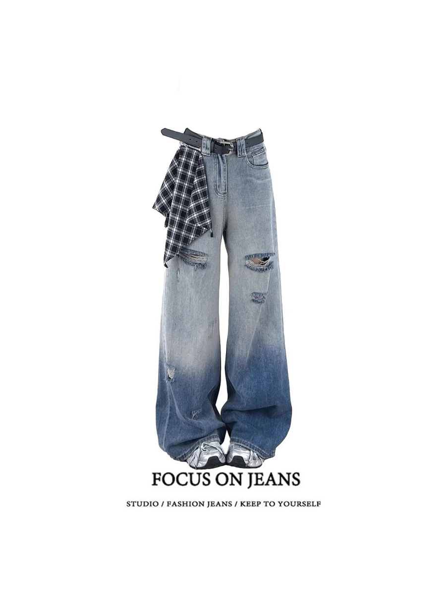 plus Size Graduated Color Wide Leg Denim Jeans Women High Waist Straight Cut Tummy Covering Slimming Versatile Vintage Style
plus Size Graduated Color Wide Leg Denim Jeans Women High Waist Straight Cut Tummy Covering Slimming Versatile Vintage Style