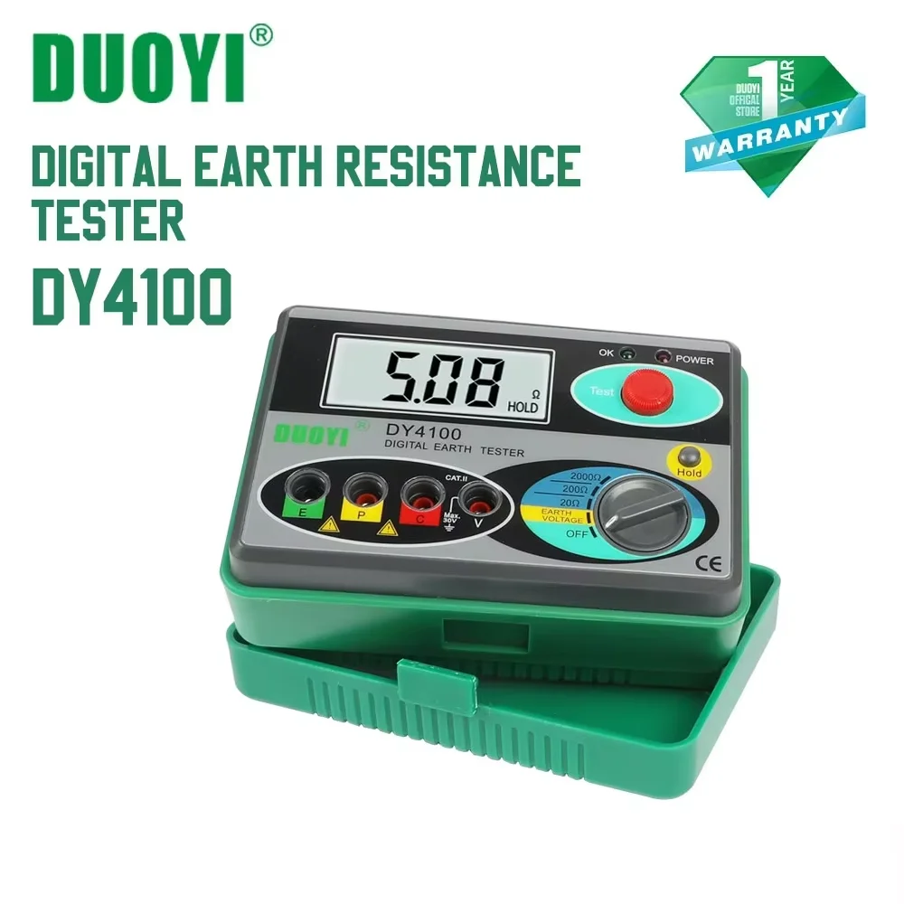 DUOYI DY4100 Измеритель сопротивления заземления 0-2000 Ом Реальный цифровой мегомметр Тестер сопротивления заземления заземления
DUOYI DY4100 Измеритель сопротивления заземления 0-2000 Ом Реальный цифровой мегомметр Тестер сопротивления заземления заземления