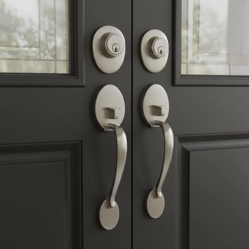 Satin Nickel Entrance Lockset Adjustable Hole Spacing For Main Entrance Residential House Office Entry Single Cylinder Deadbo
Satin Nickel Entrance Lockset Adjustable Hole Spacing For Main Entrance Residential House Office Entry Single Cylinder Deadbo