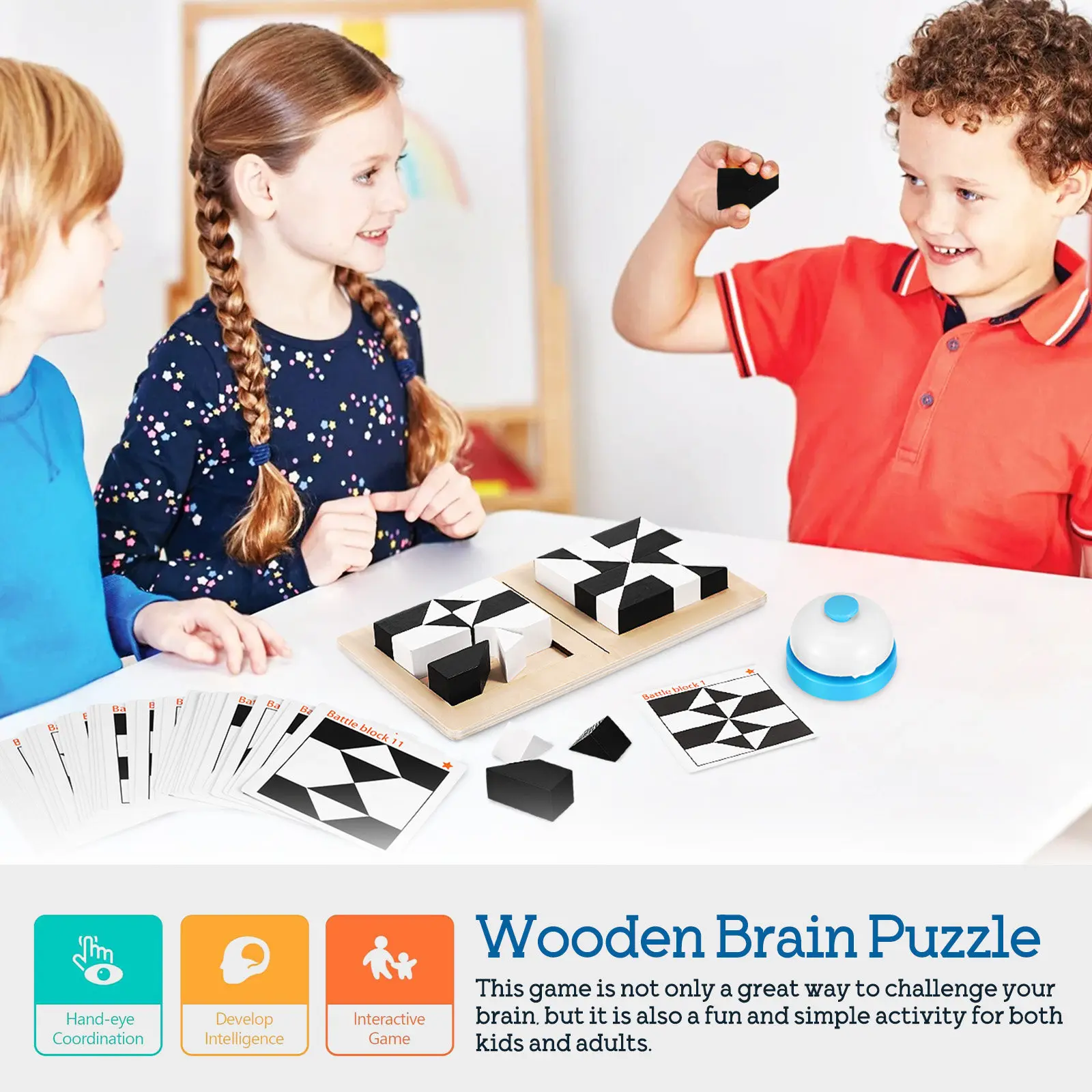 Wooden Brain Puzzle Game for Kids Adults Wood Set with Shape Cards Improves Memory Problem Solving Wooden
Wooden Brain Puzzle Game for Kids Adults Wood Set with Shape Cards Improves Memory Problem Solving Wooden