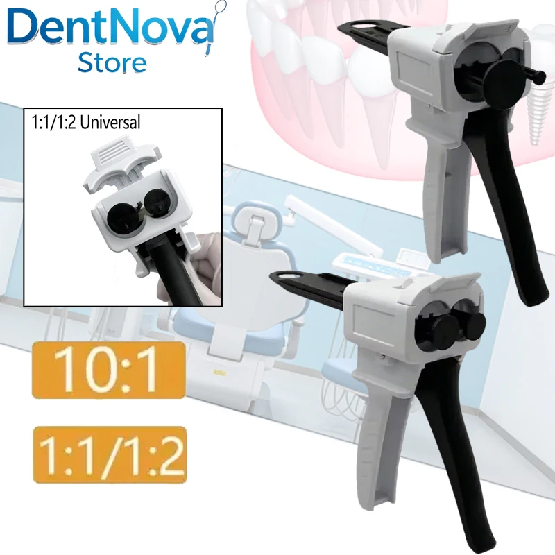 Dental Impression Mixing Silicone Rubber Dispenser Gun 1:1 1:2 10:1 Universal Mixing Tip Dispensing Caulking Tools
Dental Impression Mixing Silicone Rubber Dispenser Gun 1:1 1:2 10:1 Universal Mixing Tip Dispensing Caulking Tools