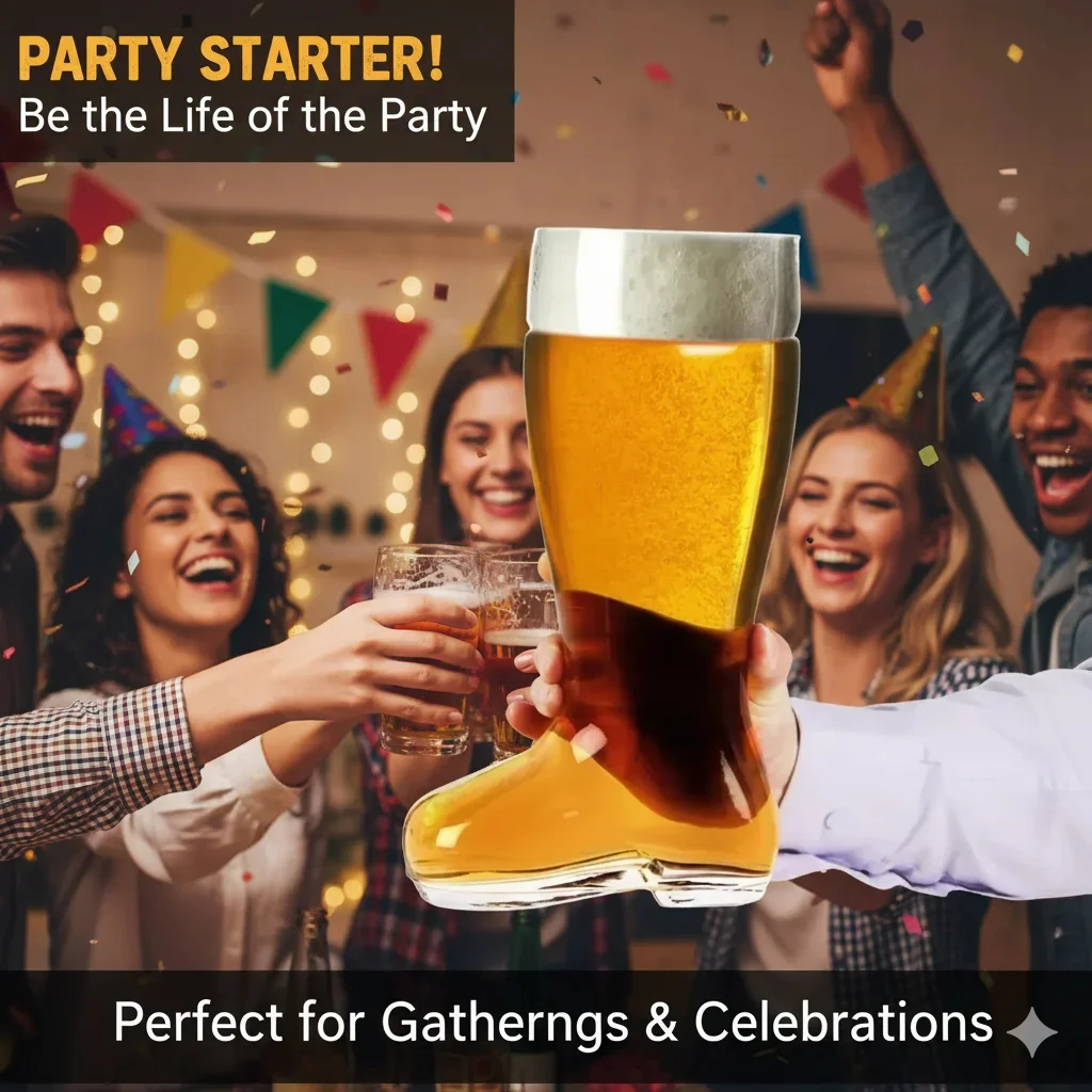 Креативная стеклянная чашка в форме ботинок для пива, кофе или сока, большая прозрачная хрустальная кружка для вечеринки в баре Октоберфеста или домашнего использования