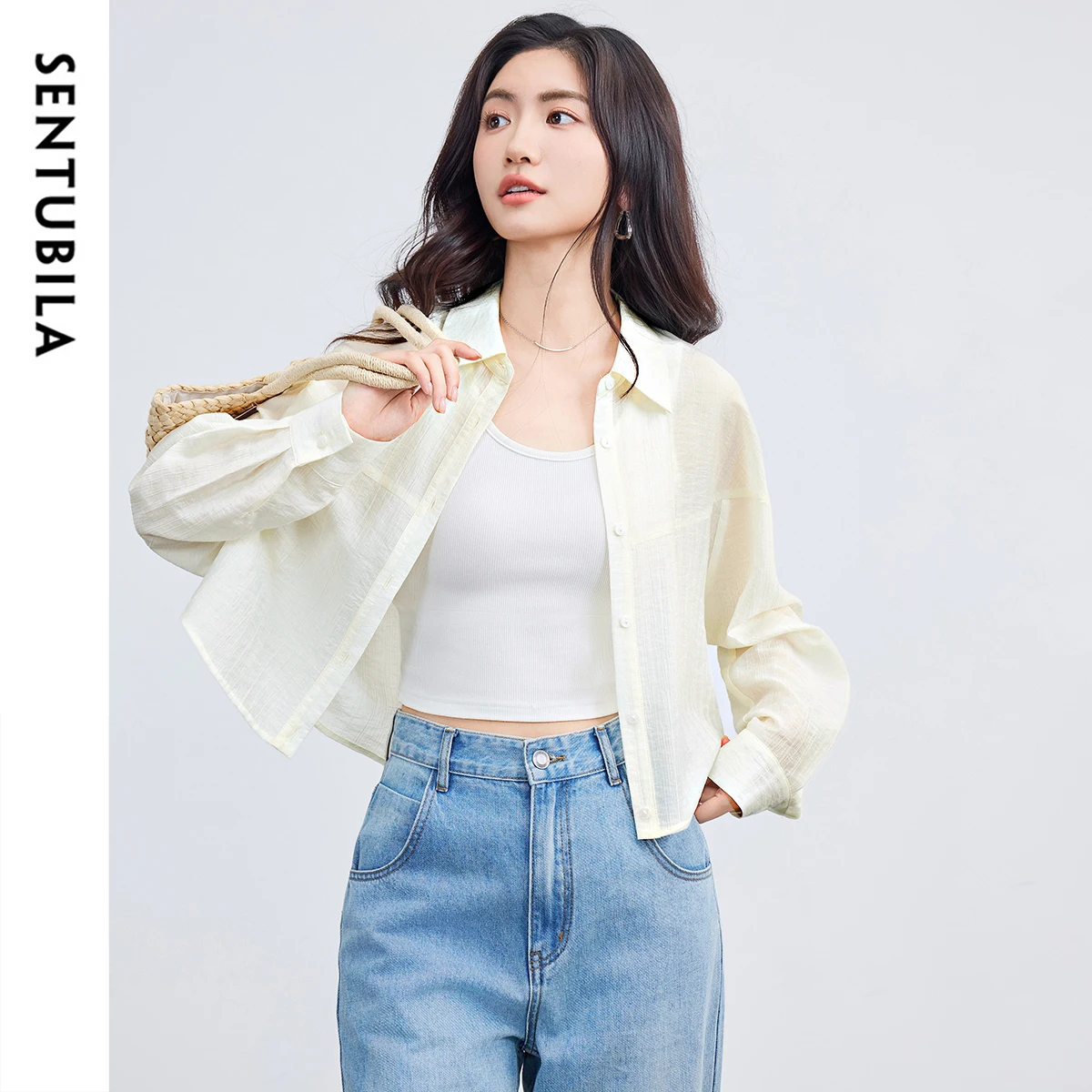 SENTUBILA Summer Women's Long Sleeve Shirts 2025 New Collection Casual Women Sun Block Blouse Lyocell Ladies Clothing 152CA2004
SENTUBILA Summer Women's Long Sleeve Shirts 2025 New Collection Casual Women Sun Block Blouse Lyocell Ladies Clothing 152CA2004
