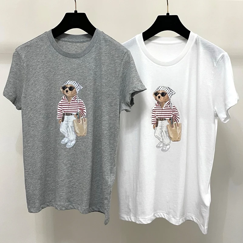 Cartoon Bear round Neck Short Sleeve Cotton T-Shirt Casual Style Women's Top Summer 2026 Fashion Trend Pure Color Leisure
Cartoon Bear round Neck Short Sleeve Cotton T-Shirt Casual Style Women's Top Summer 2026 Fashion Trend Pure Color Leisure
