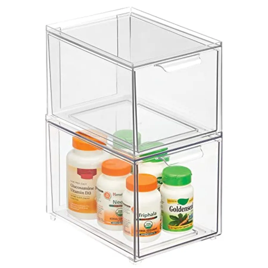 Plastic Bathroom Organizer Bin w/Pull Out Drawer - Slim Stackable Storage Container for Bathroom Accessories - Perfect for Orga
Plastic Bathroom Organizer Bin w/Pull Out Drawer - Slim Stackable Storage Container for Bathroom Accessories - Perfect for Orga