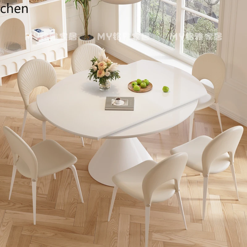 LXC rock slab dining table light luxury variable round table rotating and retractable modern simple folding round table
LXC rock slab dining table light luxury variable round table rotating and retractable modern simple folding round table