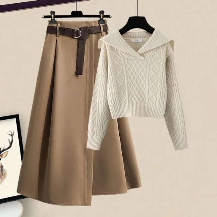 Navy Collar Lazy Style Sweater Autumn 2025 Small Short Top with Skirt Two-piece Set
Navy Collar Lazy Style Sweater Autumn 2025 Small Short Top with Skirt Two-piece Set