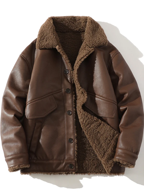 Мужская хлопковая куртка свободного кроя с подкладкой из овечьего меха в стиле ретро, осенне-зимняя верхняя одежда, молодежная модная теплая куртка из полиэфирного волокна
Мужская хлопковая куртка свободного кроя с подкладкой из овечьего меха в стиле ретро, осенне-зимняя верхняя одежда, молодежная модная теплая куртка из полиэфирного волокна