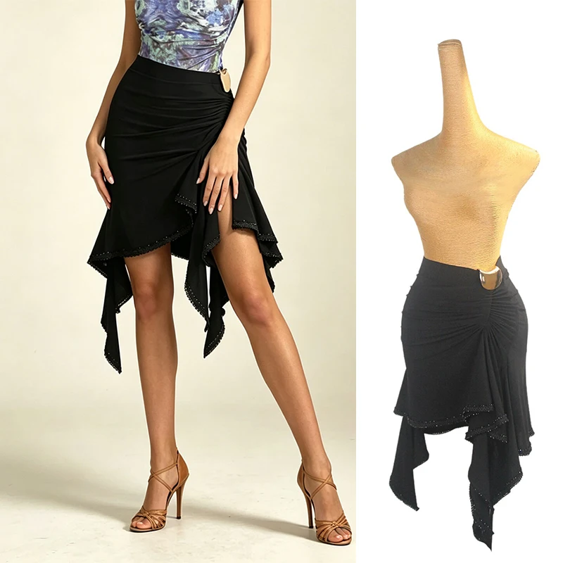 2026 Women Adults Latin Dance Costumes Practice Clothes Black Irregular Skirt Chacha Rumba Tango Dance Female Wearing DQL12724
2026 Women Adults Latin Dance Costumes Practice Clothes Black Irregular Skirt Chacha Rumba Tango Dance Female Wearing DQL12724