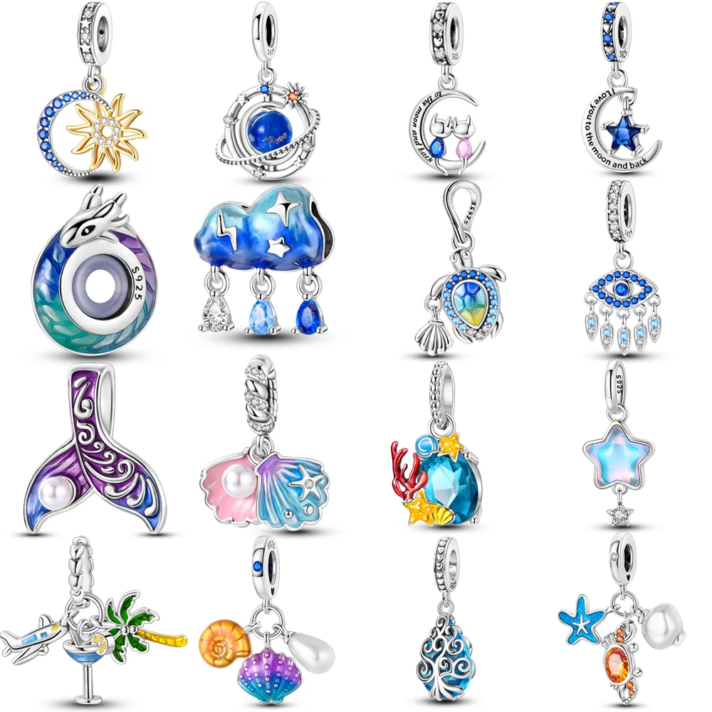 Blue Series 925 Silver Charms Pendants Fit Original Bracelet DIY Beads Shell Pearls Conch Moon Star Sea Turtle
Blue Series 925 Silver Charms Pendants Fit Original Bracelet DIY Beads Shell Pearls Conch Moon Star Sea Turtle