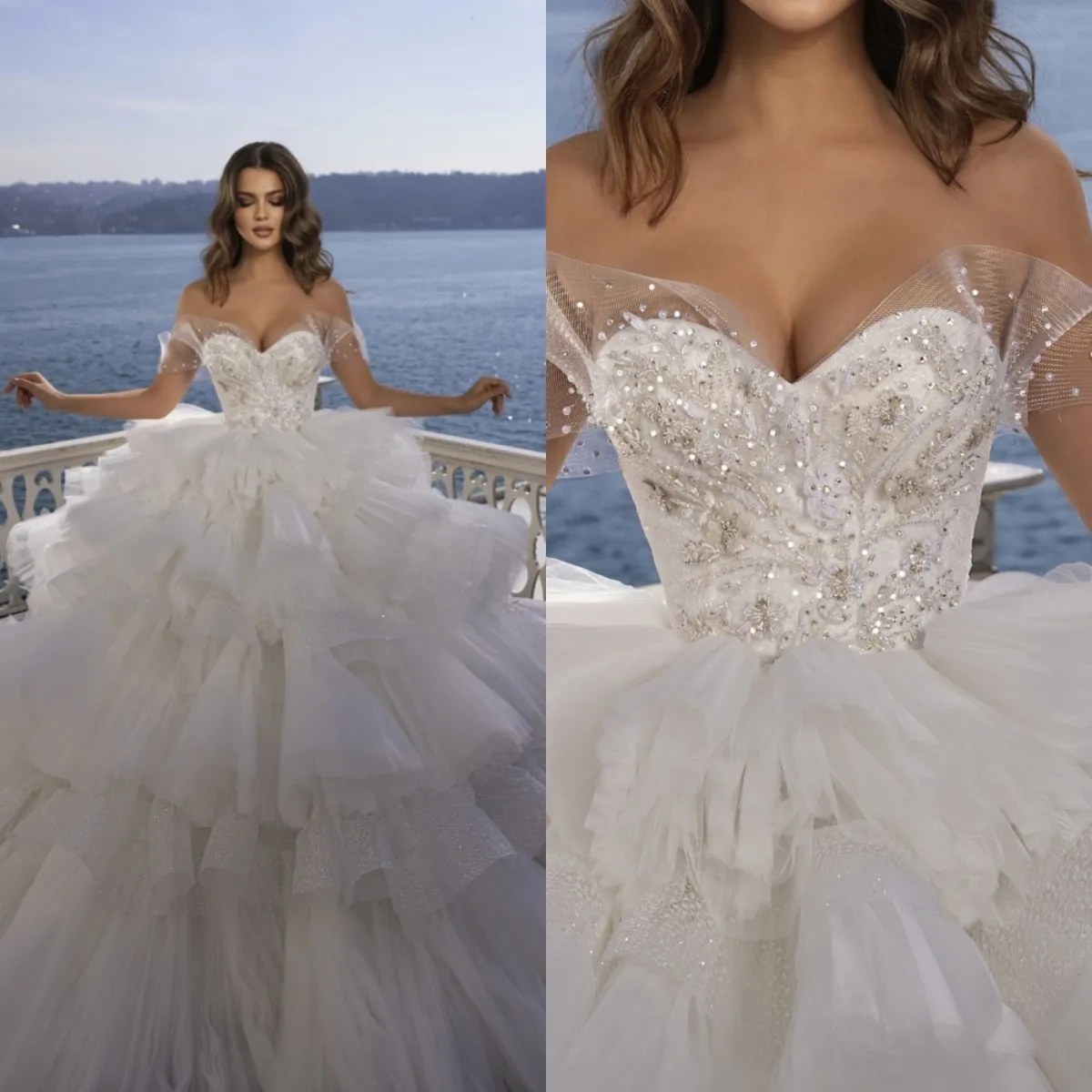 Princess Wedding Dress Customized Romantic Sweetheart Pleat Lace Decal Bridal Dress A-line Layered Tulle Ball Dress
Princess Wedding Dress Customized Romantic Sweetheart Pleat Lace Decal Bridal Dress A-line Layered Tulle Ball Dress
