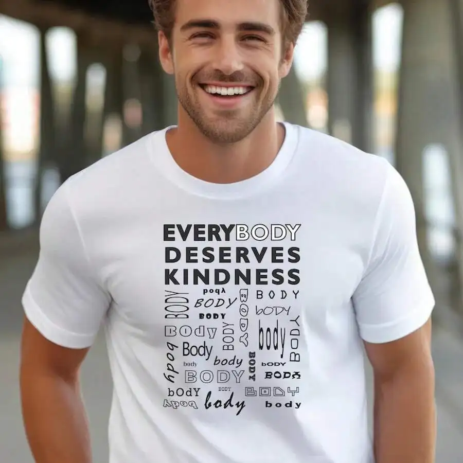 Body Positive T-Shirt Everybody Deserves Kindness Graphic Tee 100% Cotton
Body Positive T-Shirt Everybody Deserves Kindness Graphic Tee 100% Cotton
