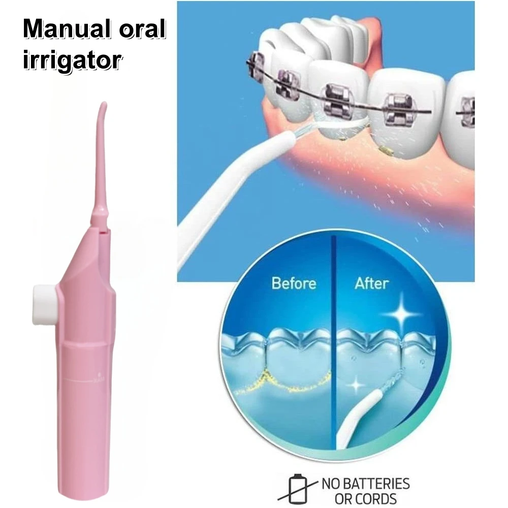 Manual High Pressure Oral Irrigator Portable Tooth Cleaner Water Jet Mouthwasher Dental Water Flosser Toothpick Pink Girl Gift
Manual High Pressure Oral Irrigator Portable Tooth Cleaner Water Jet Mouthwasher Dental Water Flosser Toothpick Pink Girl Gift