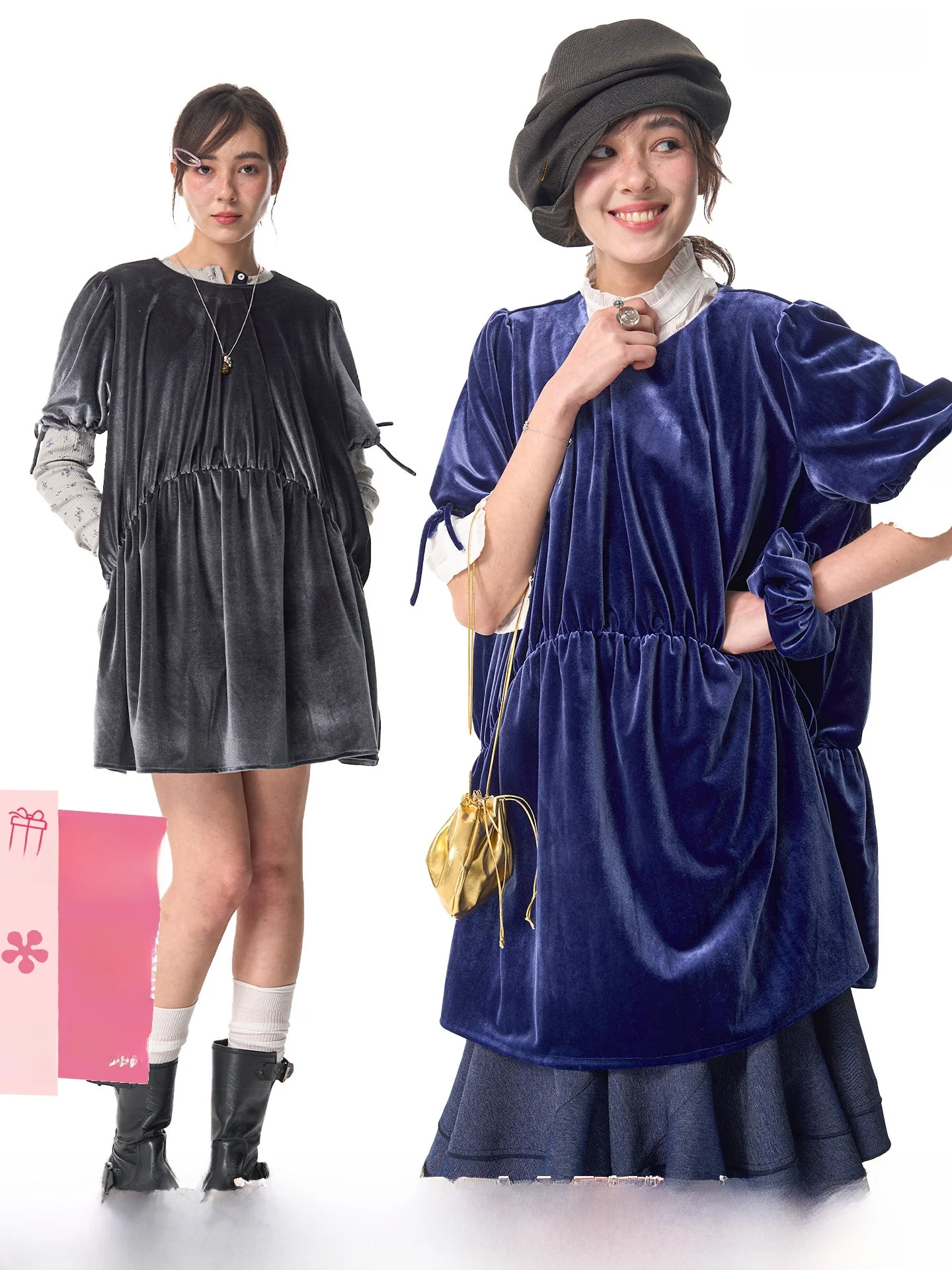 Elegant Velvet Bubble Sleeve Dress Women's Adjustable Cuff Pocket Design Spring 2026 Fashion Casual Loose Fit A-Line Skirt
Elegant Velvet Bubble Sleeve Dress Women's Adjustable Cuff Pocket Design Spring 2026 Fashion Casual Loose Fit A-Line Skirt