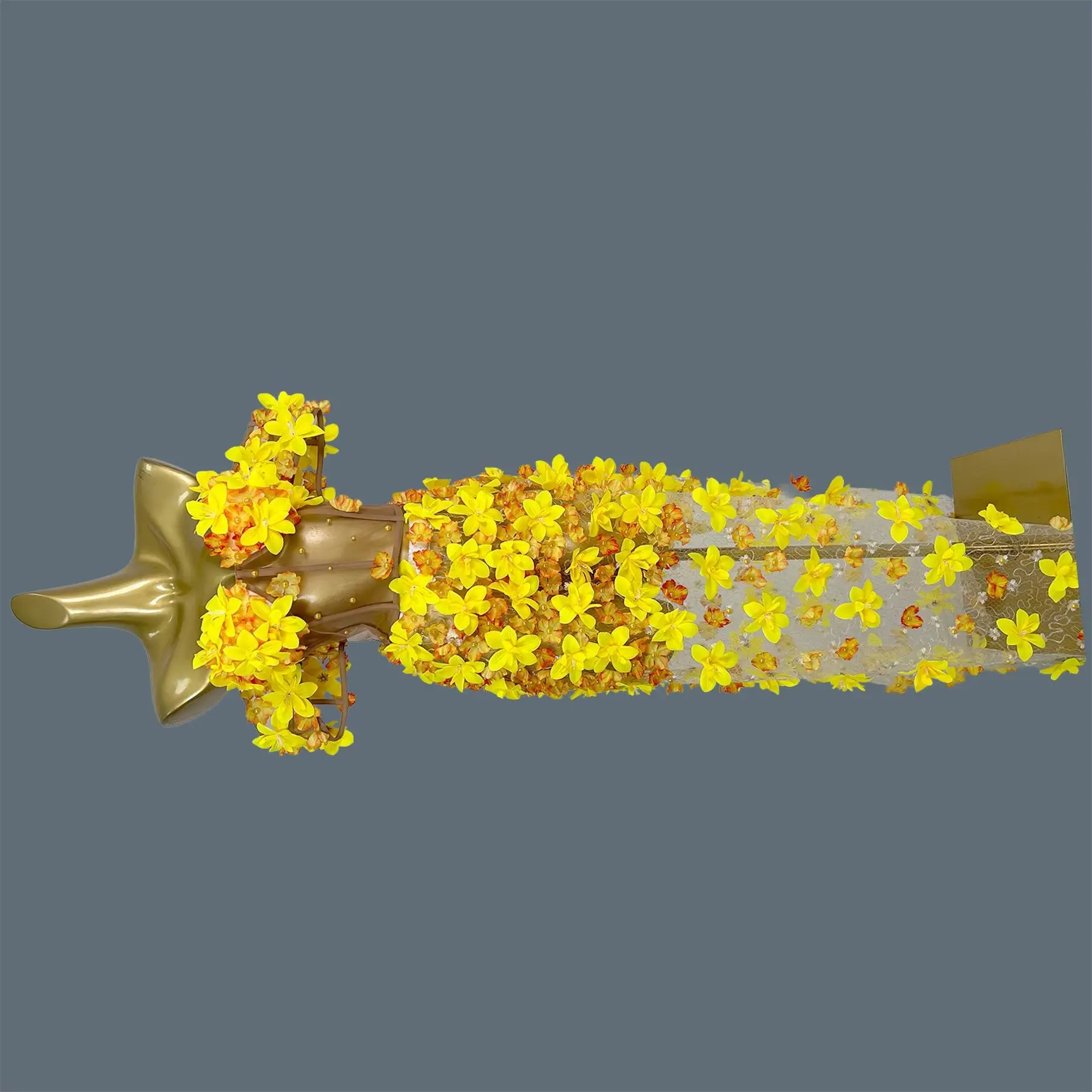 High-end Yellow Flower Crop Tops Long Skirt 2Pieces Set Birthday Prom Strapless Evening Gown Show Night Party Outfit Huanghuaban
High-end Yellow Flower Crop Tops Long Skirt 2Pieces Set Birthday Prom Strapless Evening Gown Show Night Party Outfit Huanghuaban