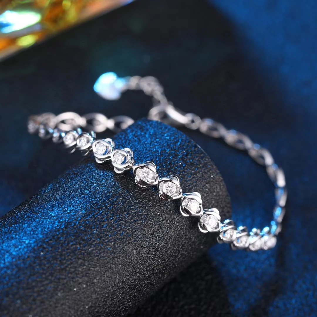 18K Real Gold Natural Diamond Bracelet Half diamond 0.53CT Heart-shaped 12 diamond diamond bracelet chain Valentine gift Birthda
18K Real Gold Natural Diamond Bracelet Half diamond 0.53CT Heart-shaped 12 diamond diamond bracelet chain Valentine gift Birthda