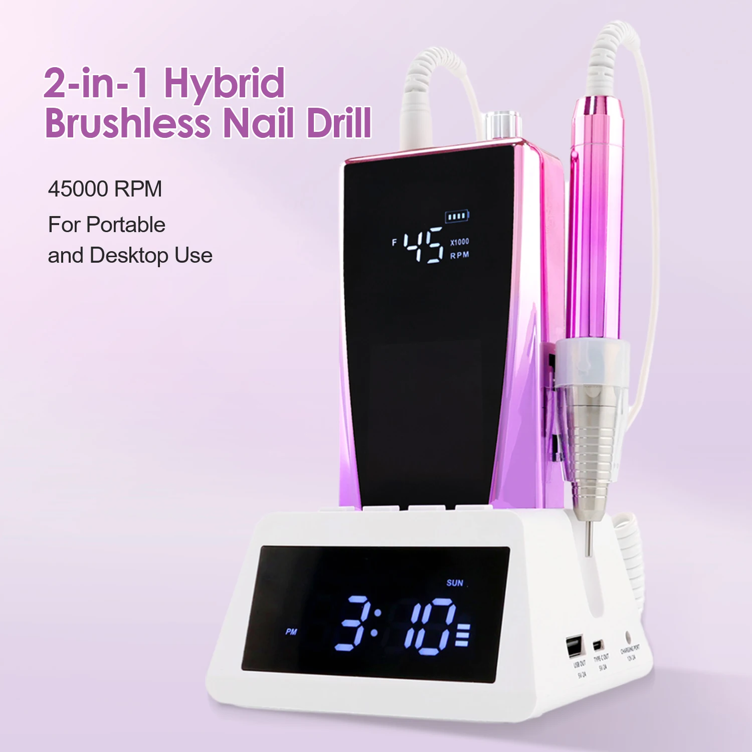 Новое поступление, профессиональная бесщеточная шлифовальная машина для ногтей 85 Вт, 45000 об/мин, перезаряжаемая профессиональная дрель для ногтей с ЖК-дисплеем и часами
Новое поступление, профессиональная бесщеточная шлифовальная машина для ногтей 85 Вт, 45000 об/мин, перезаряжаемая профессиональная дрель для ногтей с ЖК-дисплеем и часами