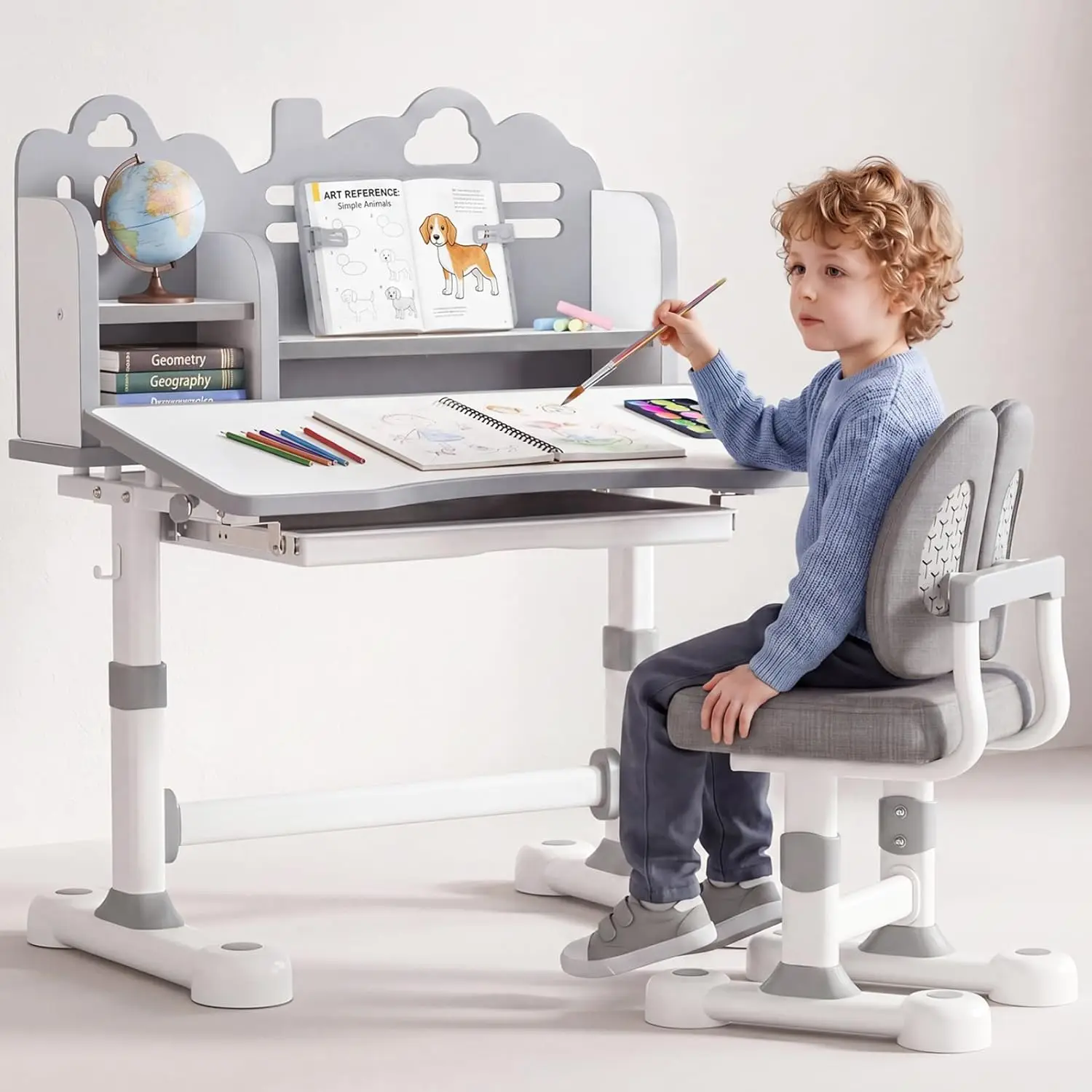 Kids Desk and Chair Set for Ages 3-12, Ergonomic Adjustable Desk & Chair, 50° Tilting Desktop, Large Storage Drawer &, Custom
Kids Desk and Chair Set for Ages 3-12, Ergonomic Adjustable Desk & Chair, 50° Tilting Desktop, Large Storage Drawer &, Custom