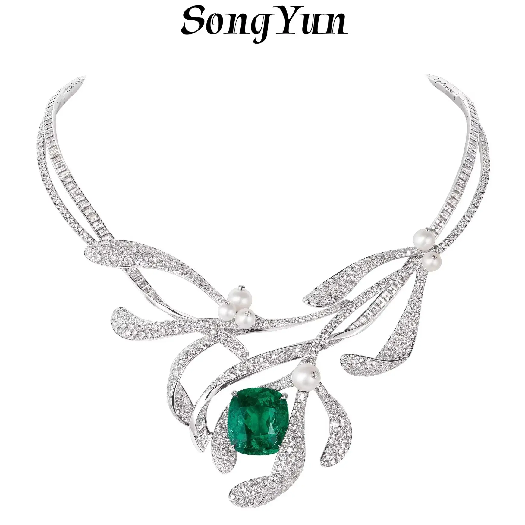 SongYun Jewelry 925 Sterling Silver Necklace Plants Designer High Carbon Diamond Gemstones Emerald s925 Silver Necklaces Pendant
SongYun Jewelry 925 Sterling Silver Necklace Plants Designer High Carbon Diamond Gemstones Emerald s925 Silver Necklaces Pendant