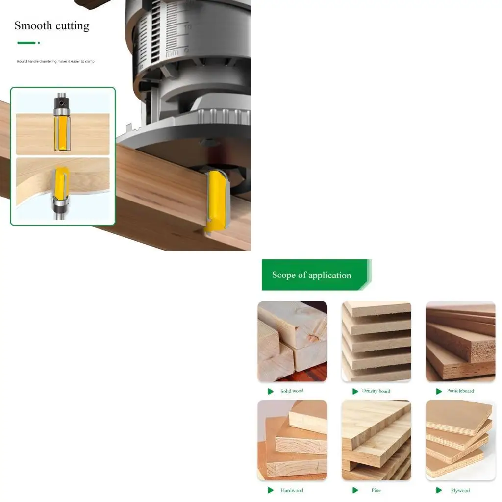 652F 1/4 Shank Bearing Guided Straight Router Bit Flush Trim Cutter for Template Copying Woodworking Trimming
652F 1/4 Shank Bearing Guided Straight Router Bit Flush Trim Cutter for Template Copying Woodworking Trimming