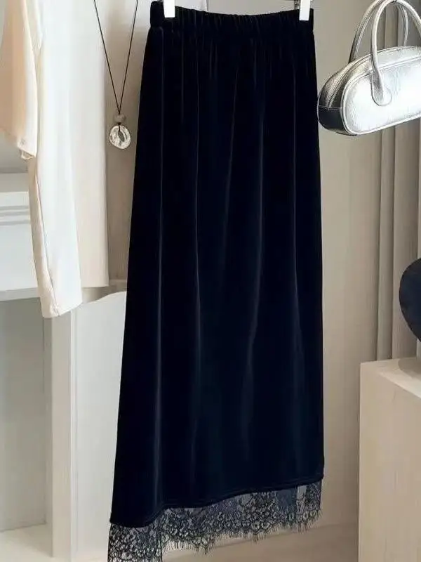 plus Size 300 Pounds Fat Sister Lace Velvet A-Line Skirt Women's Autumn Winter High Waist Elastic Waist Casual Skirt
plus Size 300 Pounds Fat Sister Lace Velvet A-Line Skirt Women's Autumn Winter High Waist Elastic Waist Casual Skirt