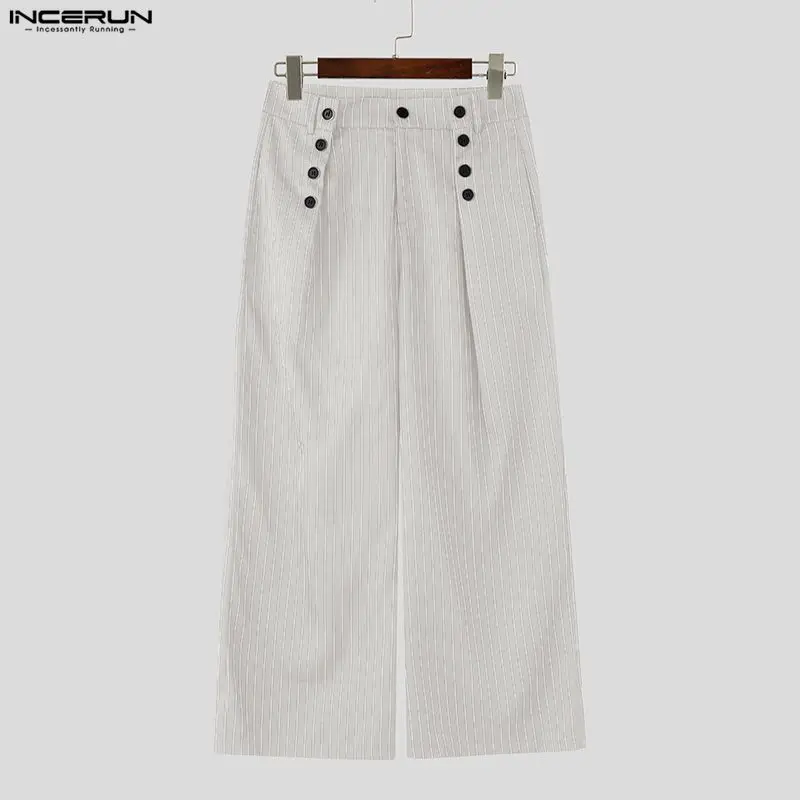 INCERUN Men Striped Pants Button Joggers Loose Pleated Wide Leg Trousers Streetwear 2026 Fashion Casual Pants For Man Pantalones
INCERUN Men Striped Pants Button Joggers Loose Pleated Wide Leg Trousers Streetwear 2026 Fashion Casual Pants For Man Pantalones