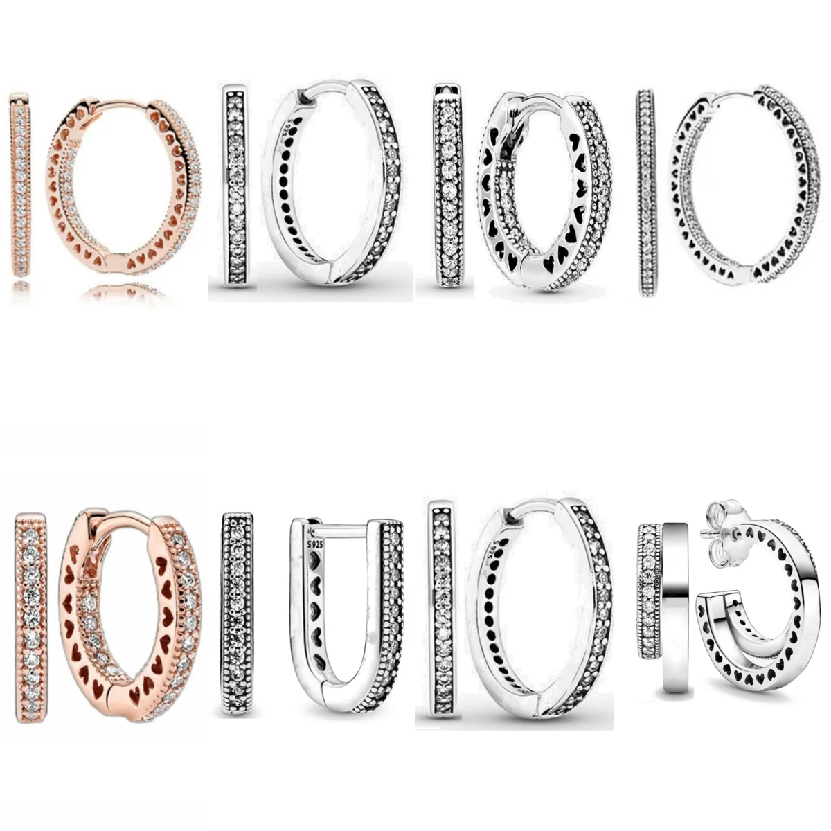 Hot Sell New 925 Silver Hoop Infinite Love White Stone Rose Gold Round Heart Pendant Earrings Women DIY Jewelry
Hot Sell New 925 Silver Hoop Infinite Love White Stone Rose Gold Round Heart Pendant Earrings Women DIY Jewelry