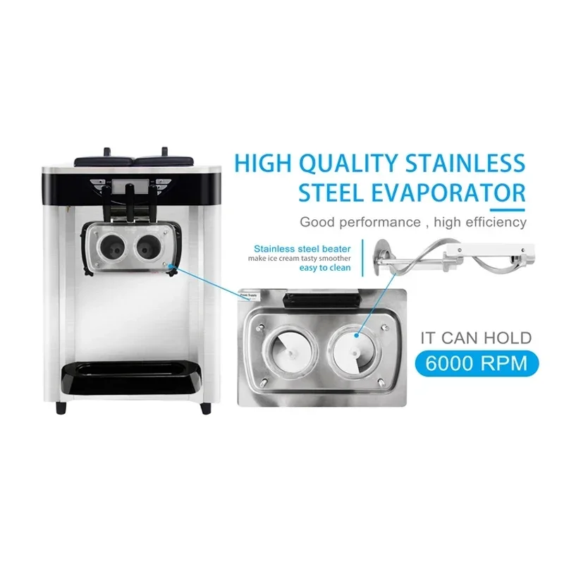 Ice Cream Machine Soft Commercial Electric Three Flavors Large Output 220V/110V Kitchen Appliances
Ice Cream Machine Soft Commercial Electric Three Flavors Large Output 220V/110V Kitchen Appliances