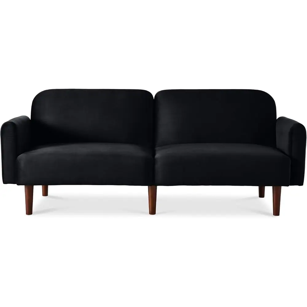 77 Velvet Loveseat Sofa, Convertible Sleeper Bed with Real Wood, Removable Armrest - Onyx Black
77 Velvet Loveseat Sofa, Convertible Sleeper Bed with Real Wood, Removable Armrest - Onyx Black