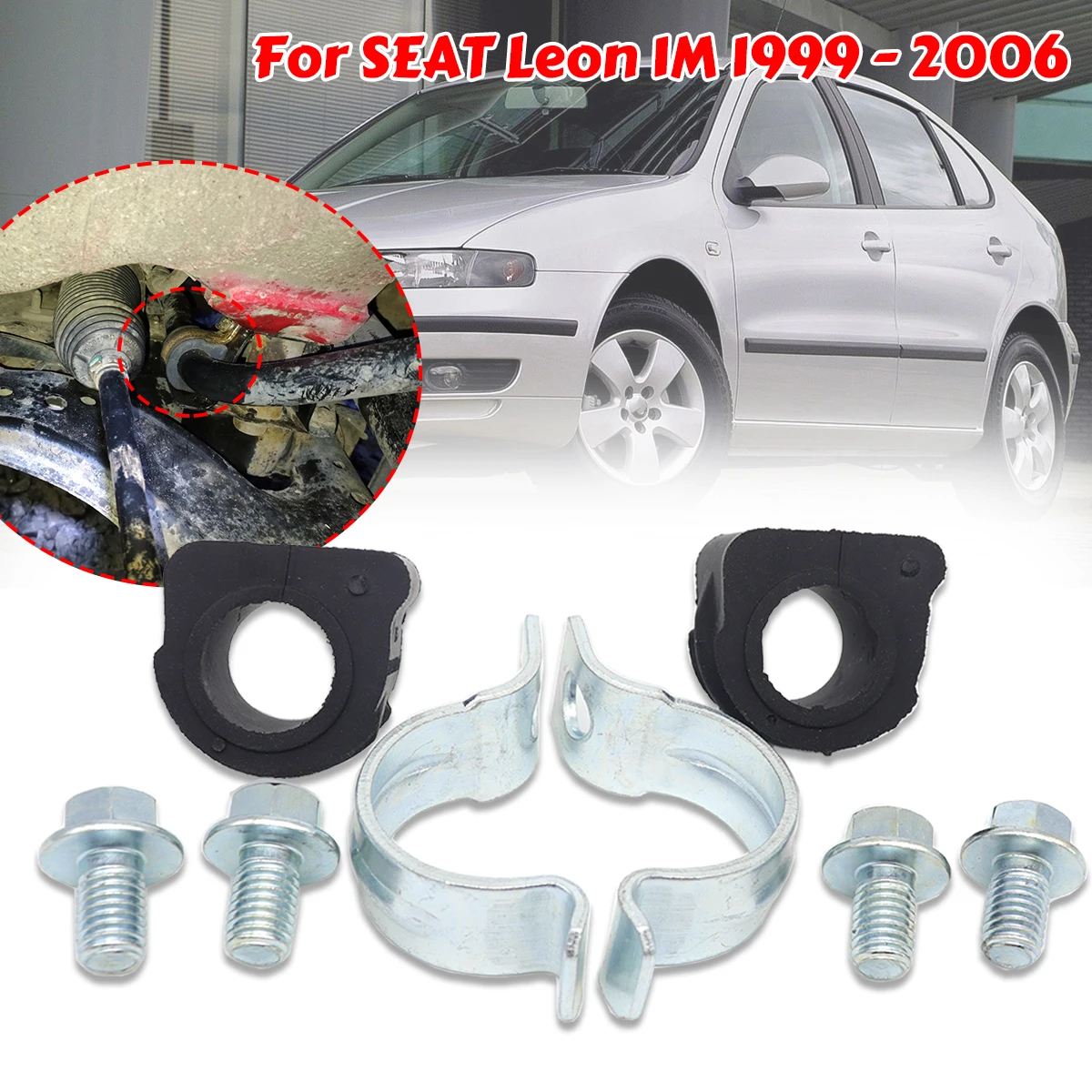 For SEAT Leon 1M Front Axle Stabiliser Sway Bar 21MM Bushing Clamp Bolt Bracket Screw Kit 1J0411314T 1999-2000 2003 2005 2006
For SEAT Leon 1M Front Axle Stabiliser Sway Bar 21MM Bushing Clamp Bolt Bracket Screw Kit 1J0411314T 1999-2000 2003 2005 2006