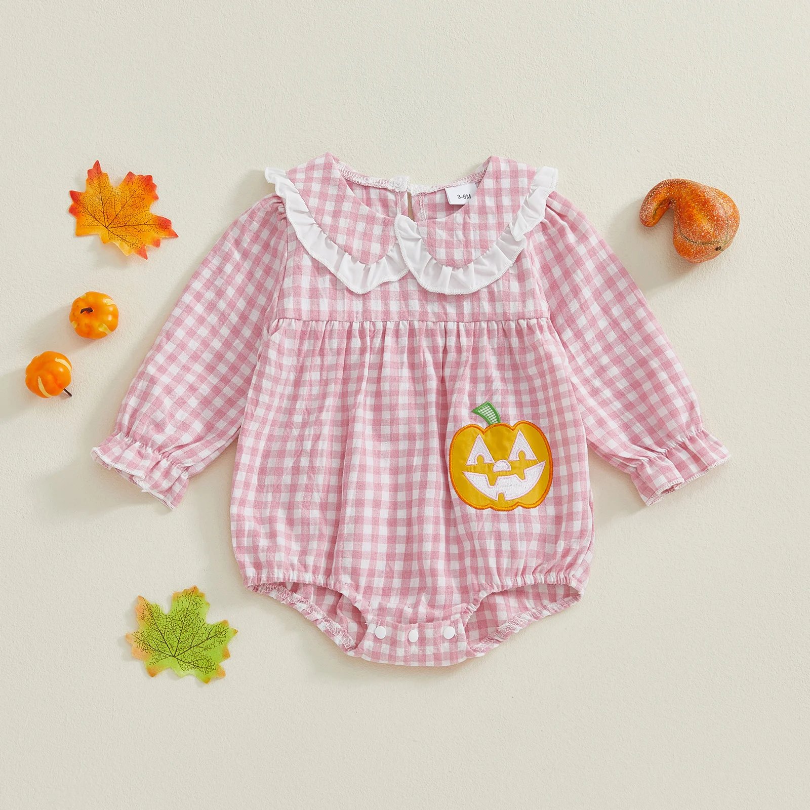 SUNSIOM 0-18 Months Baby Girls Romper Long Sleeve Doll Collar Plaid Embroidery Pumpkin Bodysuit Newborn Halloween Costume
SUNSIOM 0-18 Months Baby Girls Romper Long Sleeve Doll Collar Plaid Embroidery Pumpkin Bodysuit Newborn Halloween Costume