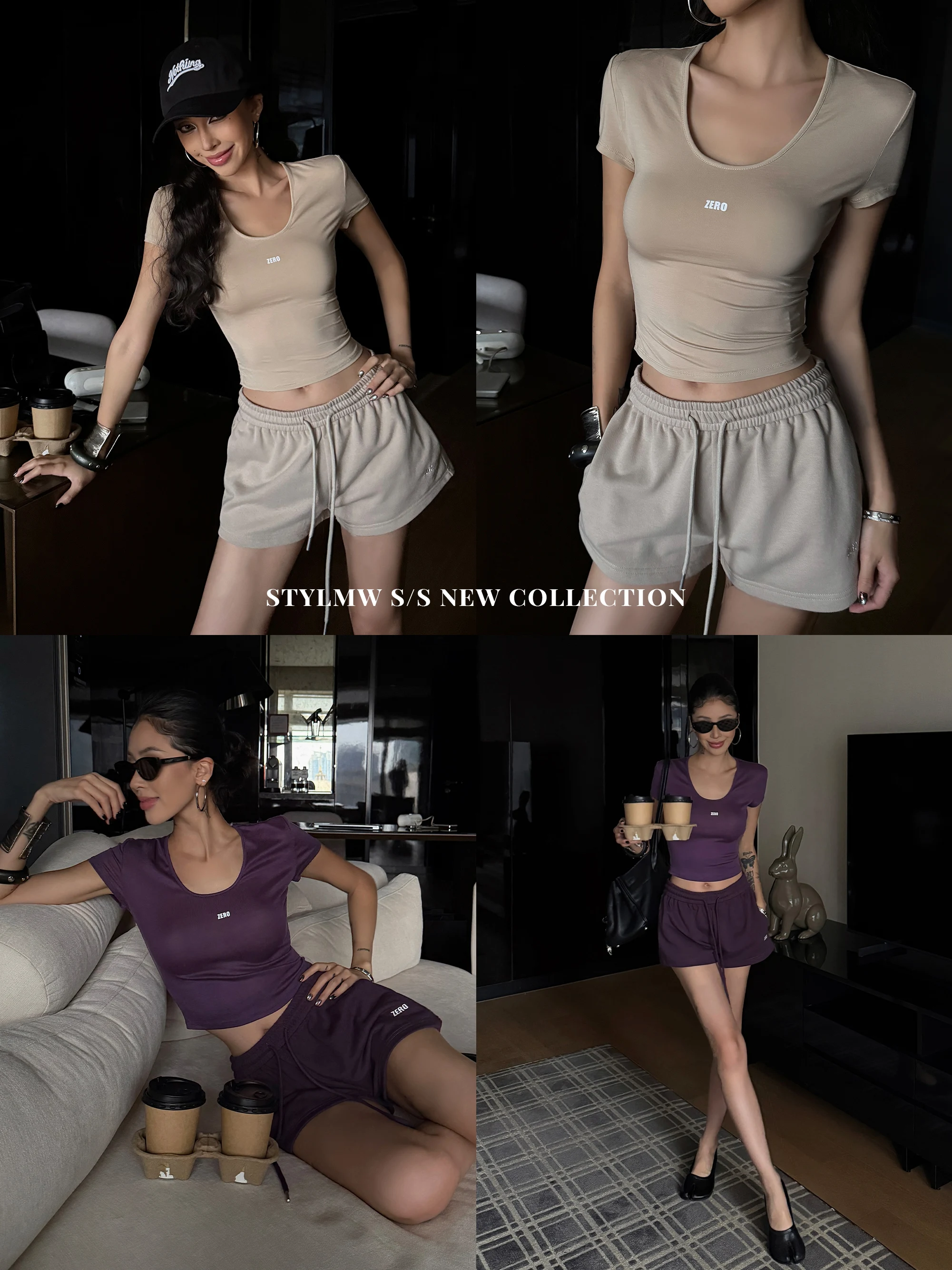 Slim Fit U-Neck T-Shirt Women's Casual Sportswear Set Pure Color Stylish Short Sleeve Print Pattern mid Stretch Cotton Blend
Slim Fit U-Neck T-Shirt Women's Casual Sportswear Set Pure Color Stylish Short Sleeve Print Pattern mid Stretch Cotton Blend