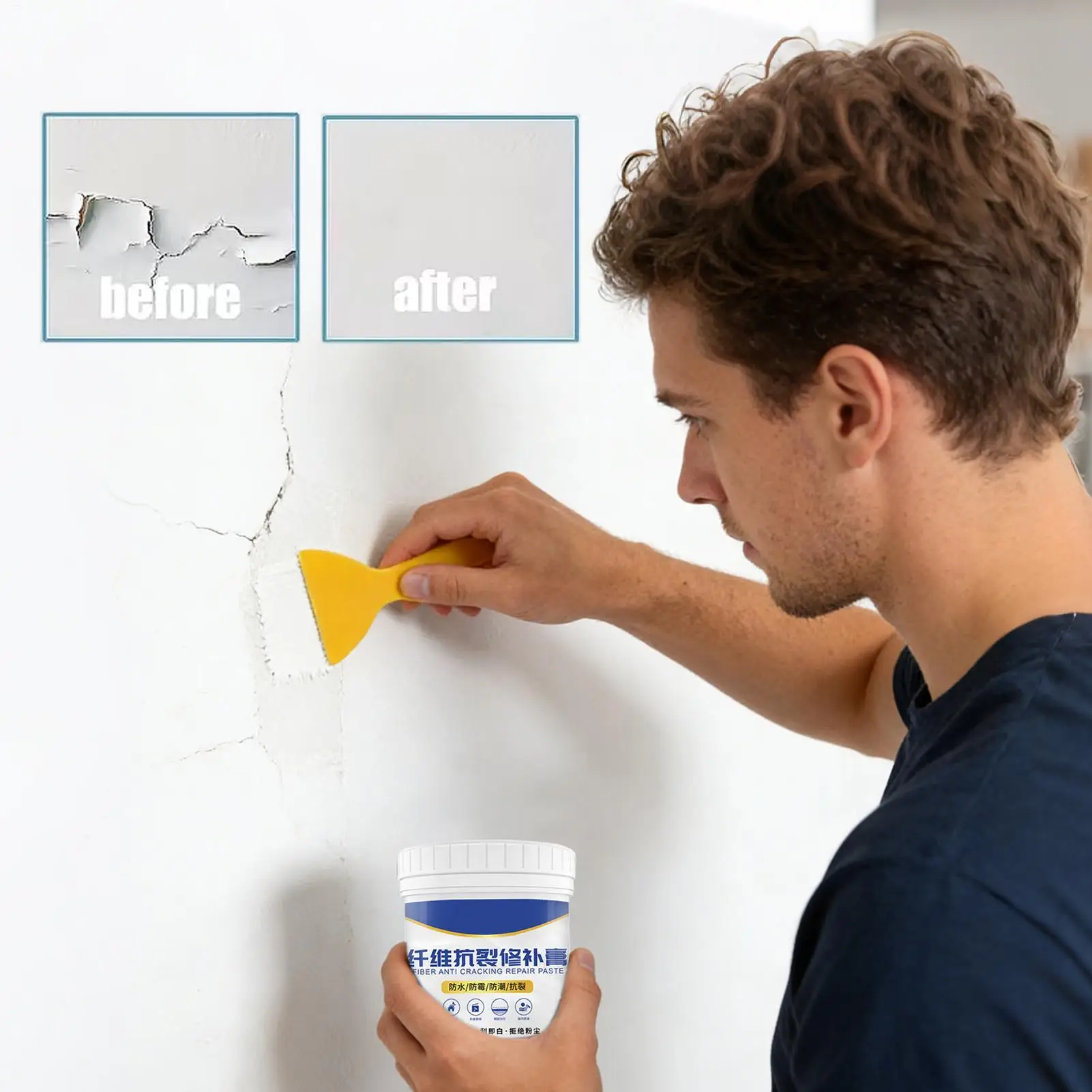 Wall Repair Paste Art Elastic Wall Repair Paste Anti-Crack Fiber Wall Repair Paste Ceiling Crack Waterproof Wall
Wall Repair Paste Art Elastic Wall Repair Paste Anti-Crack Fiber Wall Repair Paste Ceiling Crack Waterproof Wall