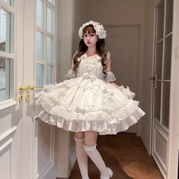 Summer Original Lolita Style Suspender Dress Japanese Sweet Lace Ruffle Edge Fluffy Princess Dress Y2K Party Wedding Tea Dress
Summer Original Lolita Style Suspender Dress Japanese Sweet Lace Ruffle Edge Fluffy Princess Dress Y2K Party Wedding Tea Dress
