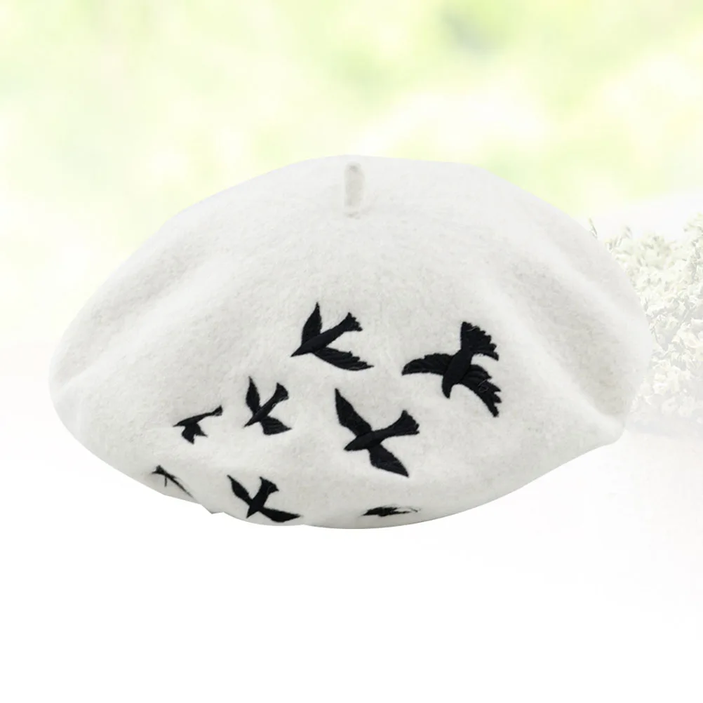 Wool Beret Hat White Embroidery Style Lightweight Warm Painter Cap For Women European Headdress Daily Outdoor Use
Wool Beret Hat White Embroidery Style Lightweight Warm Painter Cap For Women European Headdress Daily Outdoor Use