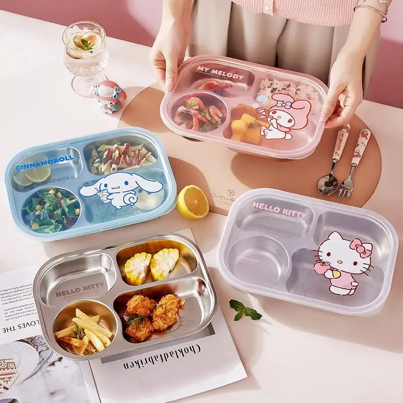 Sanrio, Hello Kitty Cinnamoroll аниме кавайная детская тарелка из нержавеющей стали с разрезом Милая My Melody столовая детская посуда детские игрушки
Sanrio, Hello Kitty Cinnamoroll аниме кавайная детская тарелка из нержавеющей стали с разрезом Милая My Melody столовая детская посуда детские игрушки