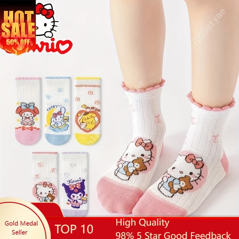 5-Pair Girls' Summer Thin Mesh Socks Children Summer Mid-Calf Breathable Sanrio Hello Kitty Kuromi My Melody Sock
5-Pair Girls' Summer Thin Mesh Socks Children Summer Mid-Calf Breathable Sanrio Hello Kitty Kuromi My Melody Sock