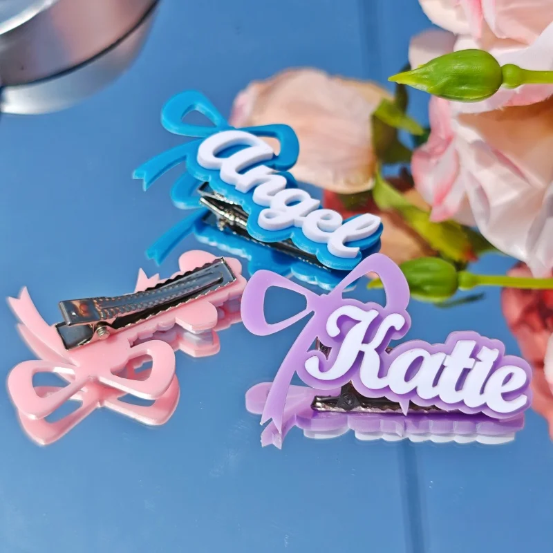 Personalized Custom Name Bow Hair Clips Acrylic Letter Barrettes Sweet Y2K Hairpins For Women Girls Cute Daily Hair Accessories
Personalized Custom Name Bow Hair Clips Acrylic Letter Barrettes Sweet Y2K Hairpins For Women Girls Cute Daily Hair Accessories