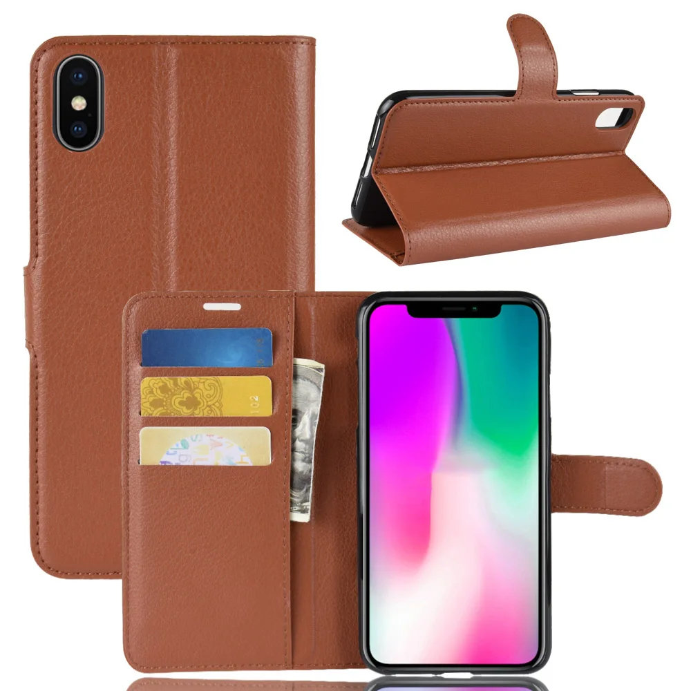 For iPhone XR 6.1 inch Folio Flip Litchi Texture Leather Wallet Stand Cell Phone Cover Shell - Brown
For iPhone XR 6.1 inch Folio Flip Litchi Texture Leather Wallet Stand Cell Phone Cover Shell - Brown
