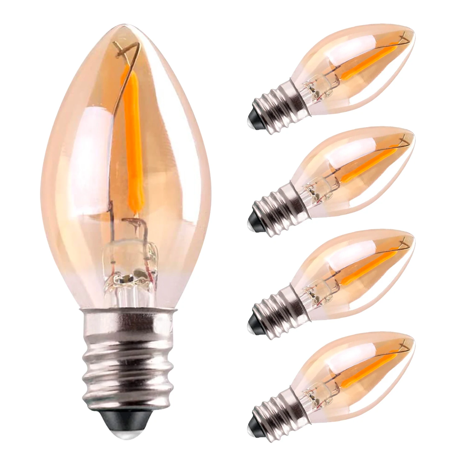 Grensk C7 Vintage LED Night Light Bulbs E12 Candelabra Base 110V 0.5W Candle Mini Edison Amber Bulbs For Home String Light Decor
Grensk C7 Vintage LED Night Light Bulbs E12 Candelabra Base 110V 0.5W Candle Mini Edison Amber Bulbs For Home String Light Decor