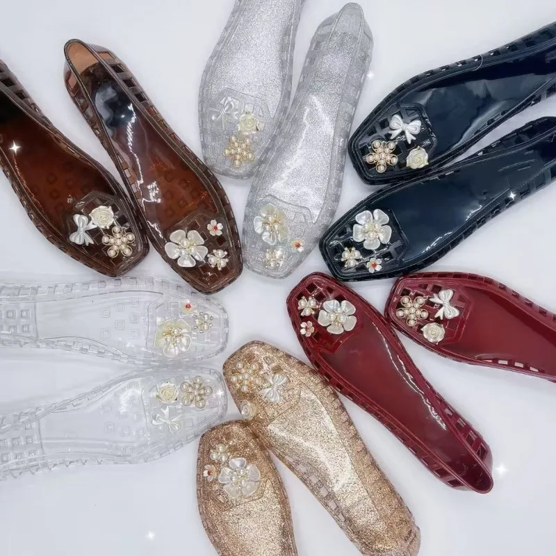 Korean Jelly Shoes Crystal Lazy Sandals Retro Perforated Shoes Shallow Mouth Diy Square Toe Shoes for Women
Korean Jelly Shoes Crystal Lazy Sandals Retro Perforated Shoes Shallow Mouth Diy Square Toe Shoes for Women