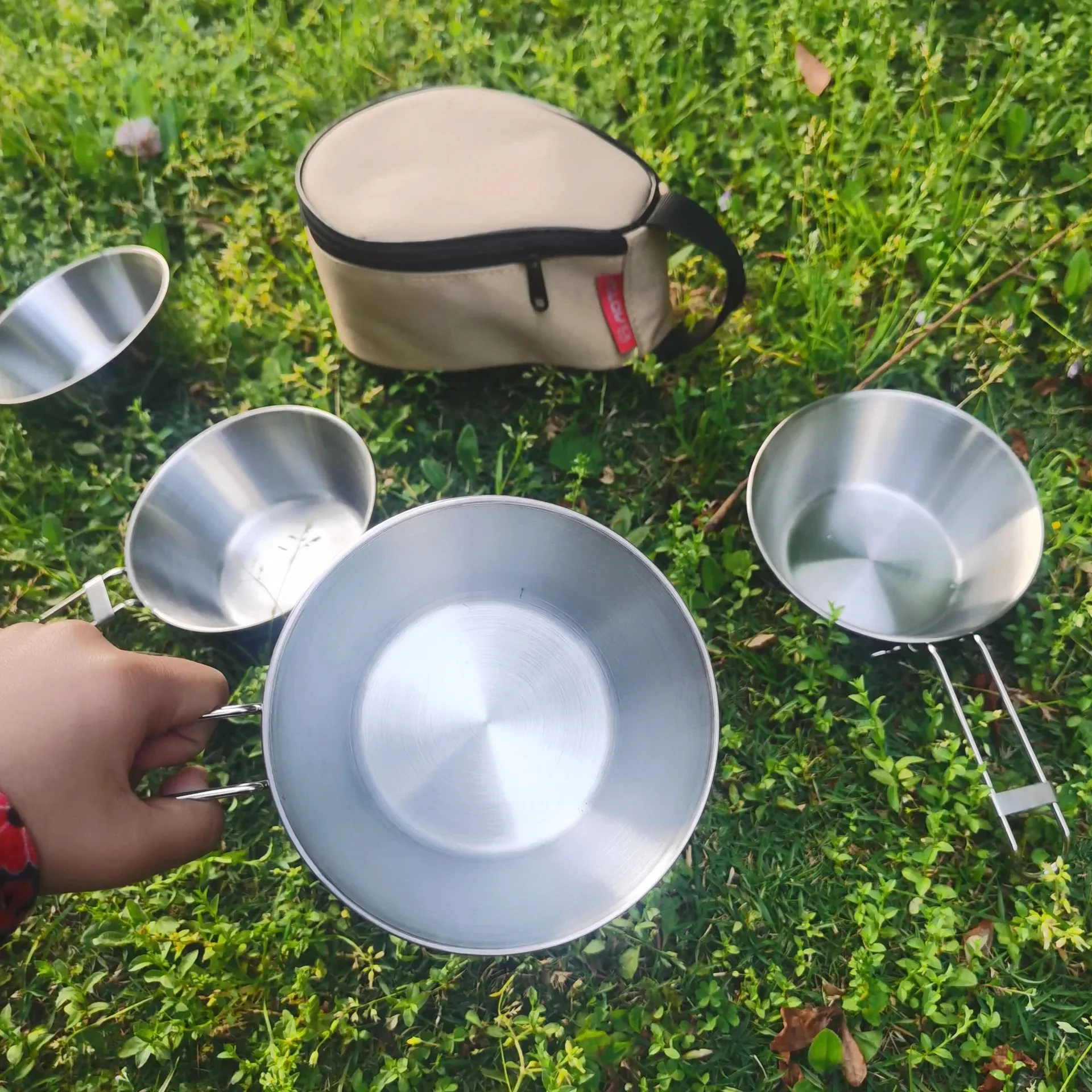 Outdoor Picnic Tableware Stainless Steel BBQ Shirataki Bowl Portable Foldable Cookware with Storage Tote Bag
Outdoor Picnic Tableware Stainless Steel BBQ Shirataki Bowl Portable Foldable Cookware with Storage Tote Bag