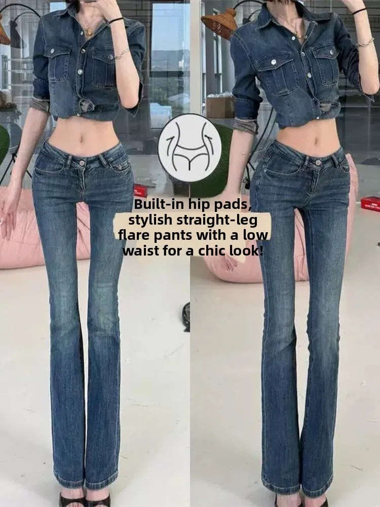 Low Waist Bell Bottom Vintage Washed Denim Jeans Women's Sexy Slim Fit Long Pants with Hip Padding Cotton Stretch Denim
Low Waist Bell Bottom Vintage Washed Denim Jeans Women's Sexy Slim Fit Long Pants with Hip Padding Cotton Stretch Denim