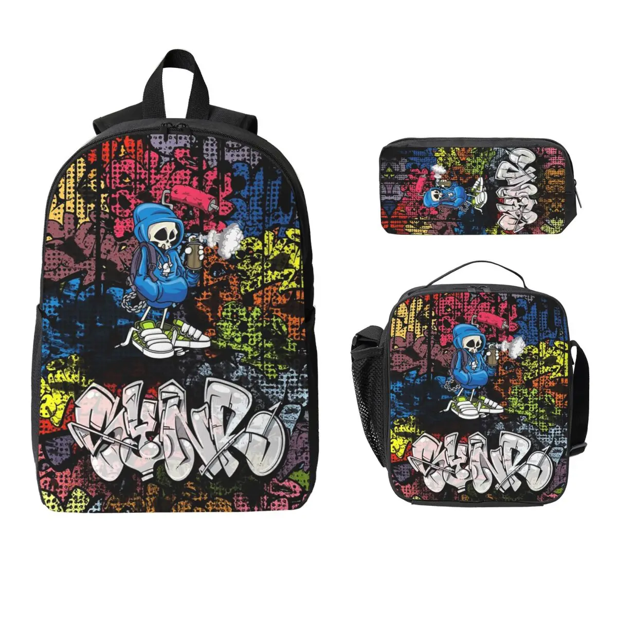 Synr 70s Retro Comic Graffiti Print Backpack Boys Girls BookBag School Bag Shoulder Bags 3ps Insulated Lunch Bag Pencil Case
Synr 70s Retro Comic Graffiti Print Backpack Boys Girls BookBag School Bag Shoulder Bags 3ps Insulated Lunch Bag Pencil Case